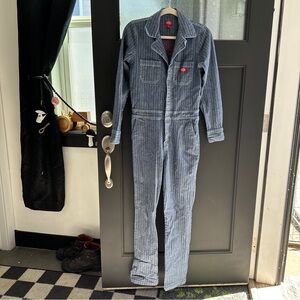 Dickies Blue Striped Jumpsuit